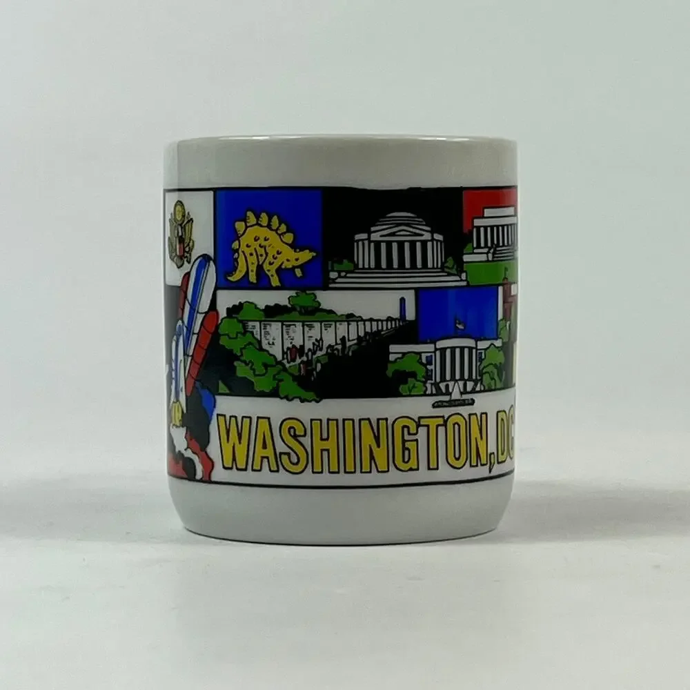 Washington DC Miniature Novelty Mug Cup Travel Souvenir Capitol Monument Vintage - Picture 2 of 9